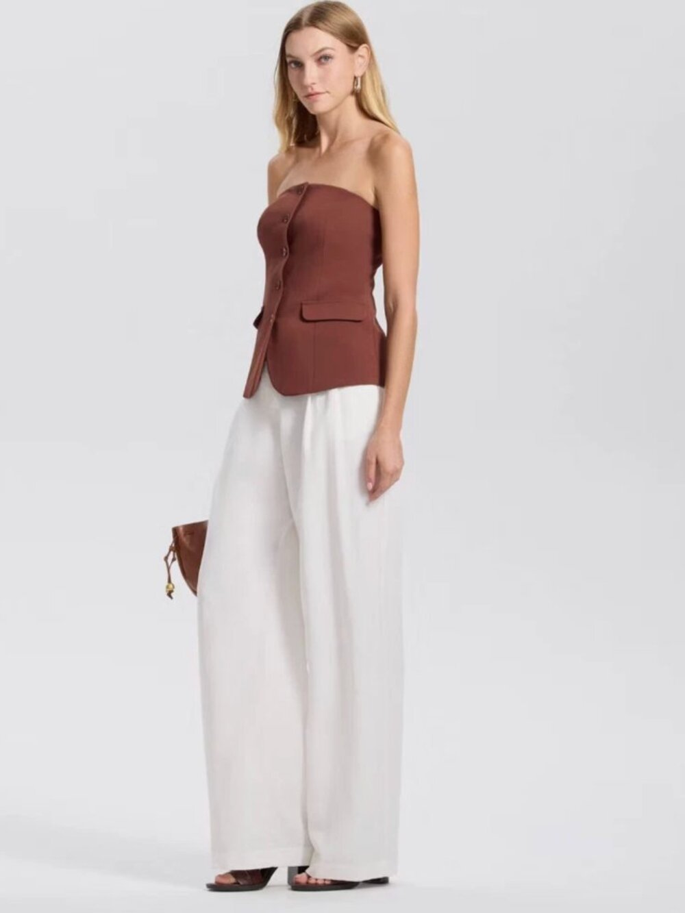 NWT A New Day Buttown-Down Tube Top - Picture 3 of 5